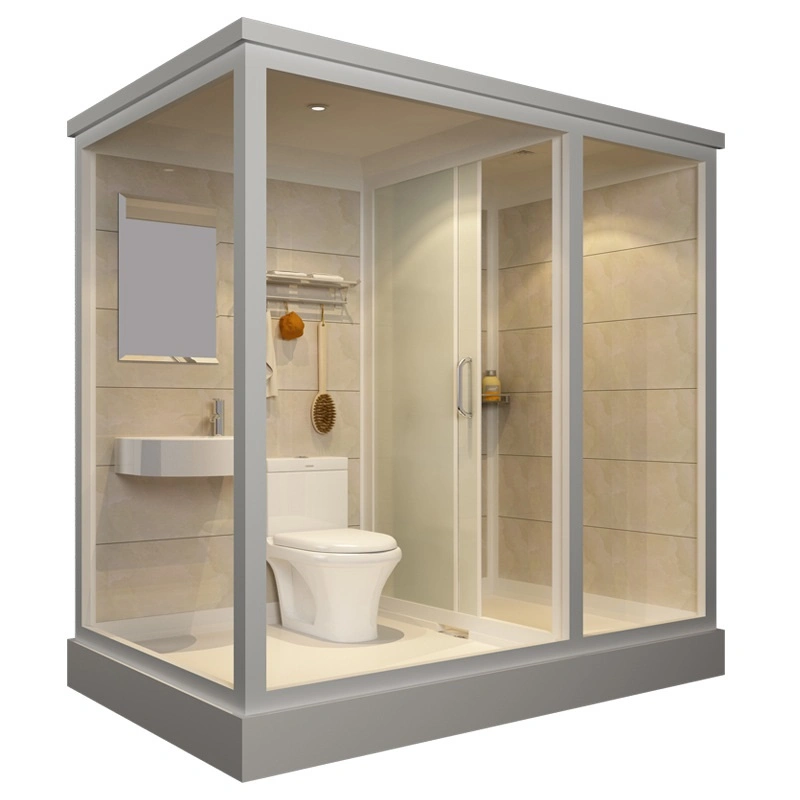En una cabina de ducha al por mayor Baño integrado todo PVC Moderna y cuadrada deslizante con marco