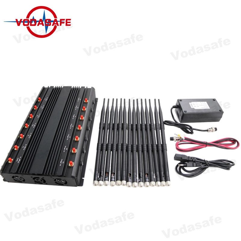 14 Bands Cellphone Jammer for All Cellphone VHF UHF Radio Fixed Installation Mobile 3G 4G Frequency Blocker