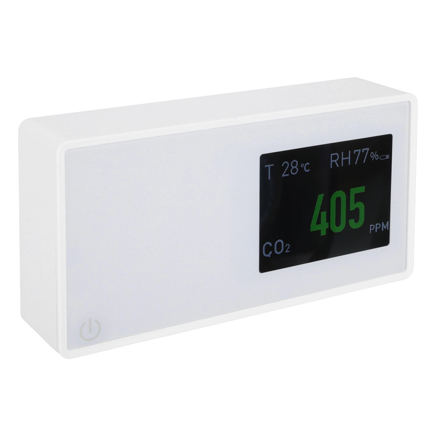 CO2 Monitor, IAQ CO2 Detector NDIR sensor Tabletop Medidor de dióxido de carbono temperatura y humedad relativa, rango 0~5000ppm