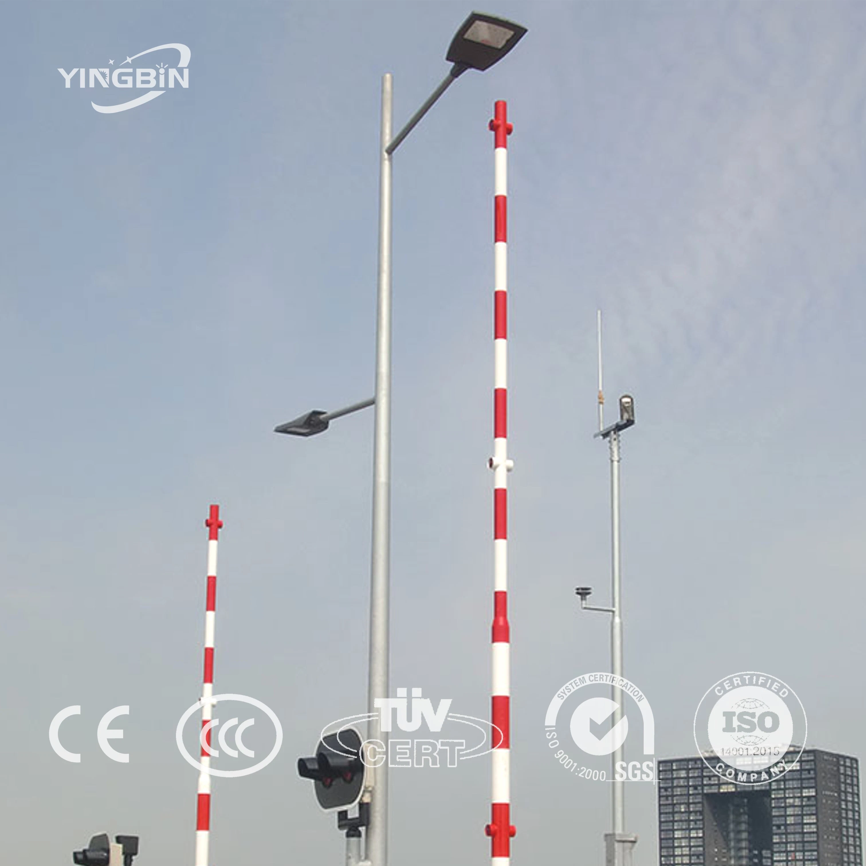 Lampadaire LED Yingbin 6 m/8 m en acier galvanisé à chaud DIP