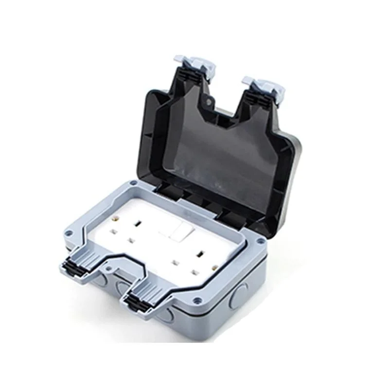 IP66 Waterproof Box Outdoor Rainproof Dustproof EU/UK Standard Outdoor Power Socket Splash Box