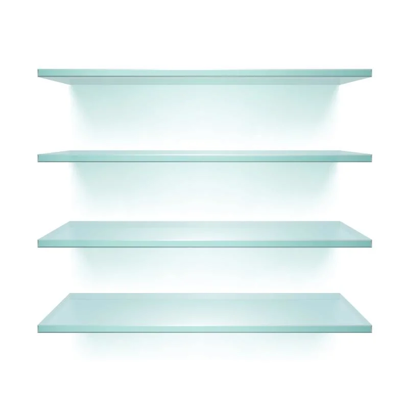 Custom Size Shape Color Tempered Glass Shelves