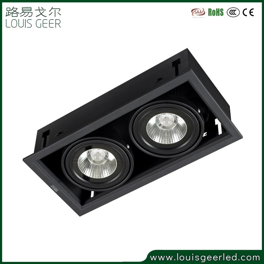 High quality/High cost performance Adjustable Recessed High Power 3*15W LED COB Grille Light