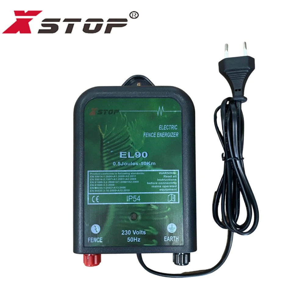 230V Mains Electric Fence Charger AC Powered Energizer Fencing Output 0.6 Joules 10km IP54