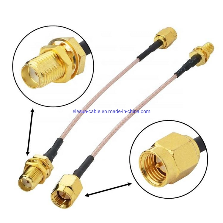 50ohm Low Loss Rg178 Rg179 Rg316 Rg400 PTFE RF Jumper Antenna Cable with SMA Connector Cable for Antenna