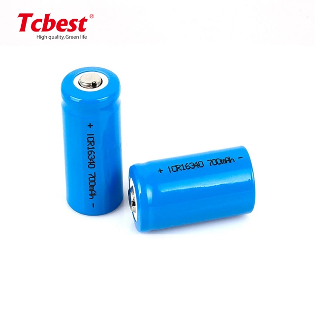 Hot Sale PVC bleu 3,7 V 600mAh 16340 de la batterie rechargeable Batterie cylindrique de l'IC16340 Lithion Ion