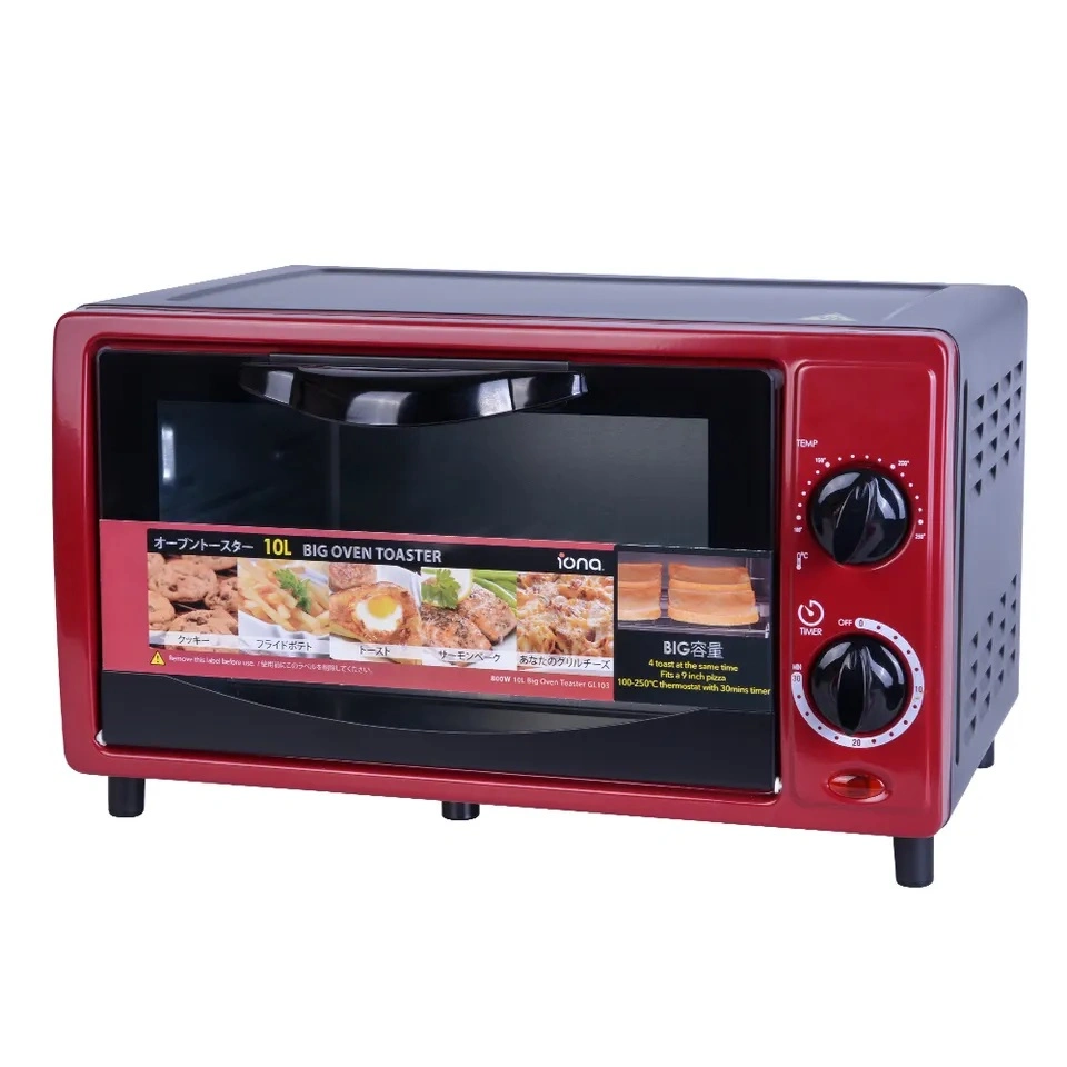 Retro Knob Control Toaster Oven 10L Mini Capacity Oven Microwave with Timer