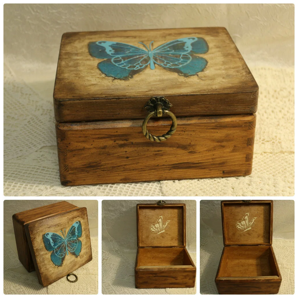 OEM Custom Real Veneer Wooden Jewelry Box for Cufflinks and Tie Clips Sunglasses Watch Box