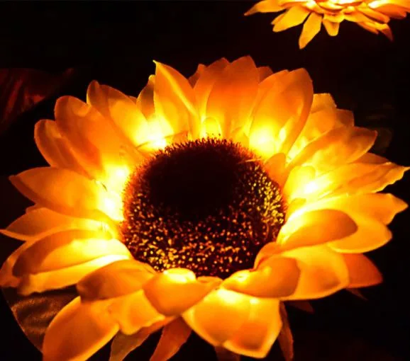 Outdoor Ground Plug LED Lighting Fabric Sunflower Lighting Water Resist Decorative Lighting Garden Decoration