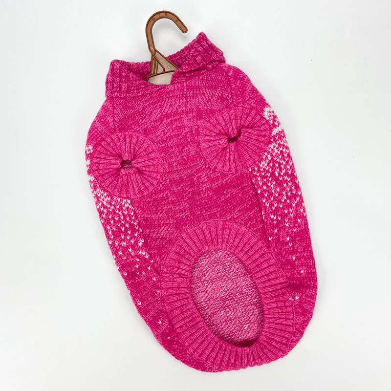 Pet's Custom Cable Knit Jumper Dog Sweater Pink Color Winter Pet Clothes