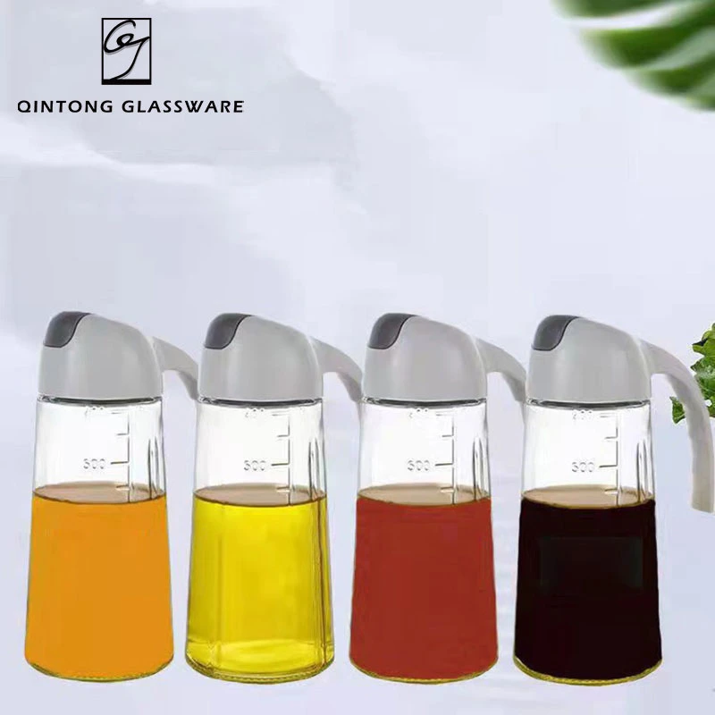 Wholesale/Supplier 300ml 630ml 10oz 21oz Leak Proof Drip Free Olive Oil Vinegar Dispenser Olive Oil Glass Bottle with Automatic Cap