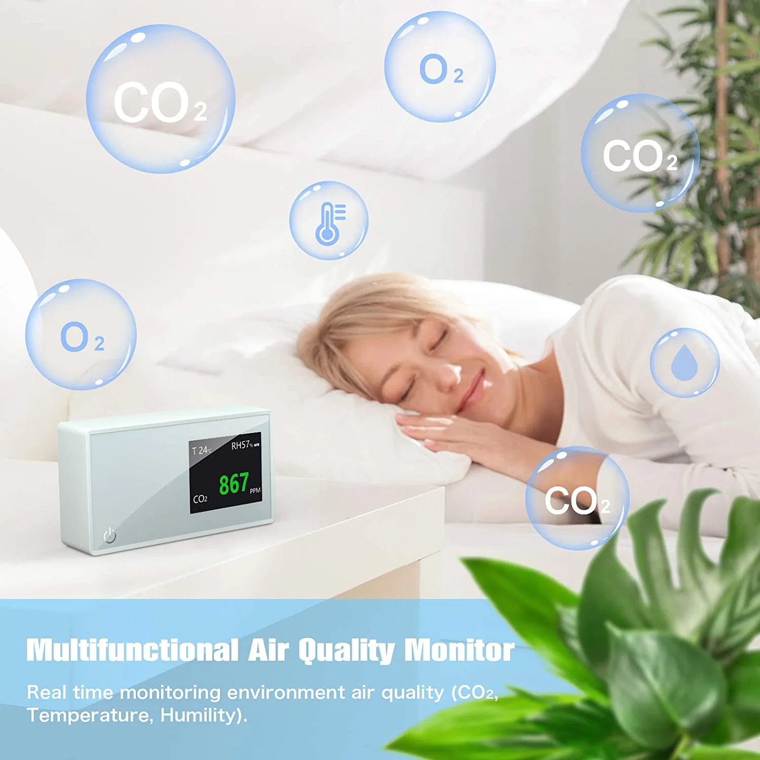 Shenzhen Manufacturer Air Quality Detector Desktop CO2 Monitor Temperature Humidity Digital CO2 Meter