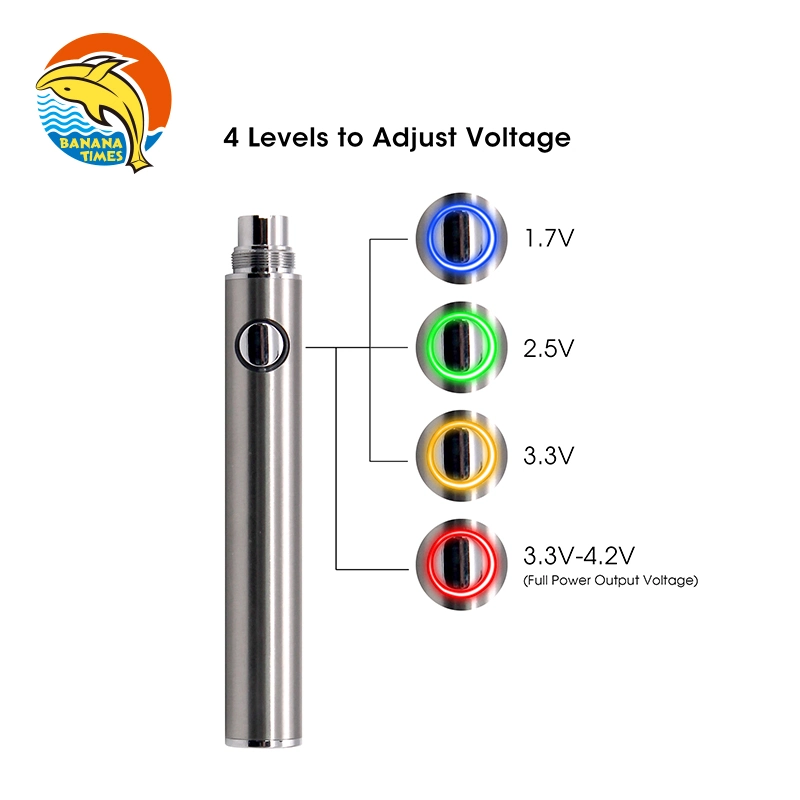 Precio de fábrica 510 batería VAPE Hash Rosin aceite grueso Lápiz vaporizador logotipo personalizado Puerto de carga doble USB-C 650mAh 510 Batería de cartucho