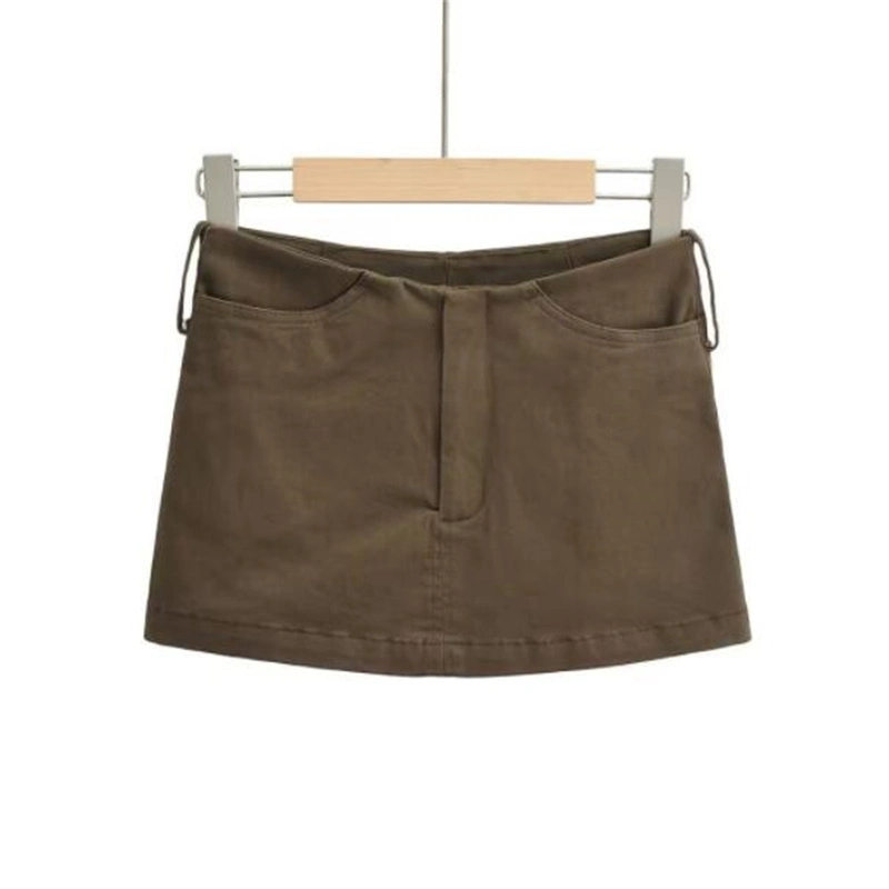 Fashion Pocket Elastic Slim Short Mini Skirt