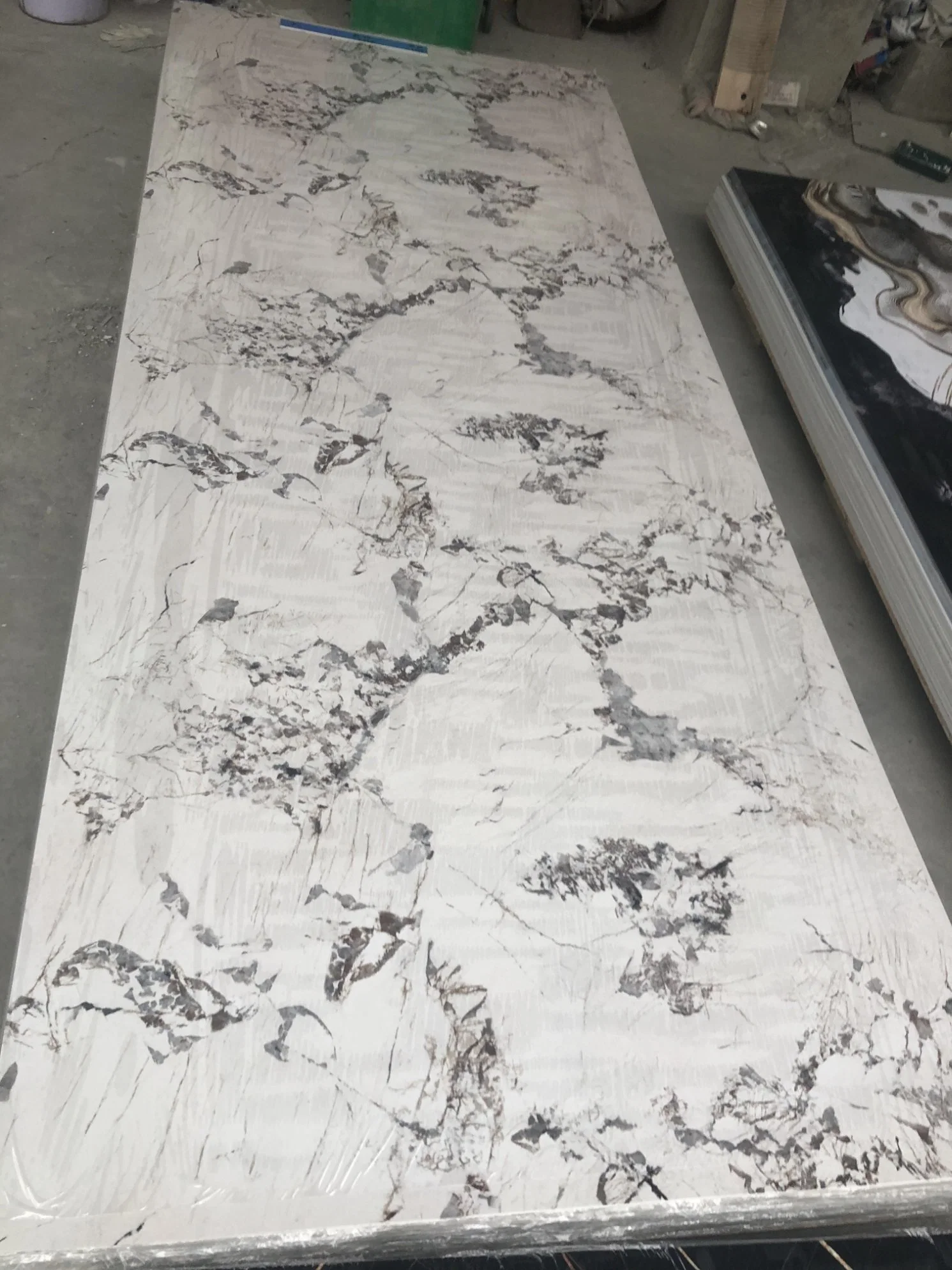 Waterproof White and Black Marble Design PVC Wall Panel Marble Sheet