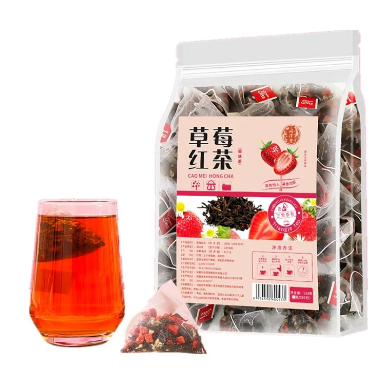 ODM/OEM bom sabor Lotus Leaf Adelgaçante Saúde Morango chá preto