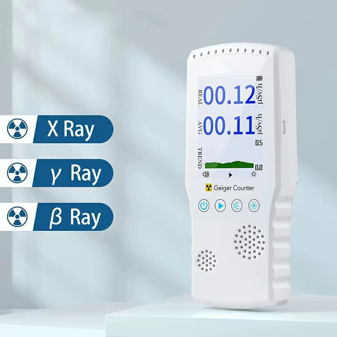 Digital LCD Display Geiger Counter Dosimeter Rechargeable Nuclear Food Radiation Meter Detector Beta Gamma X-ray Tester Radiometer for Radiation Measurement