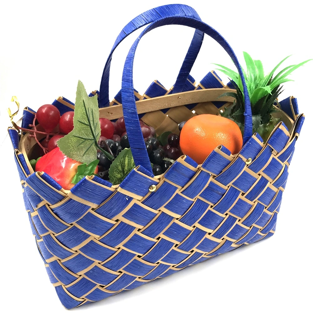 Flower Gift Fruit Camping Picnic Hand Woven Storage Baskets with Handle