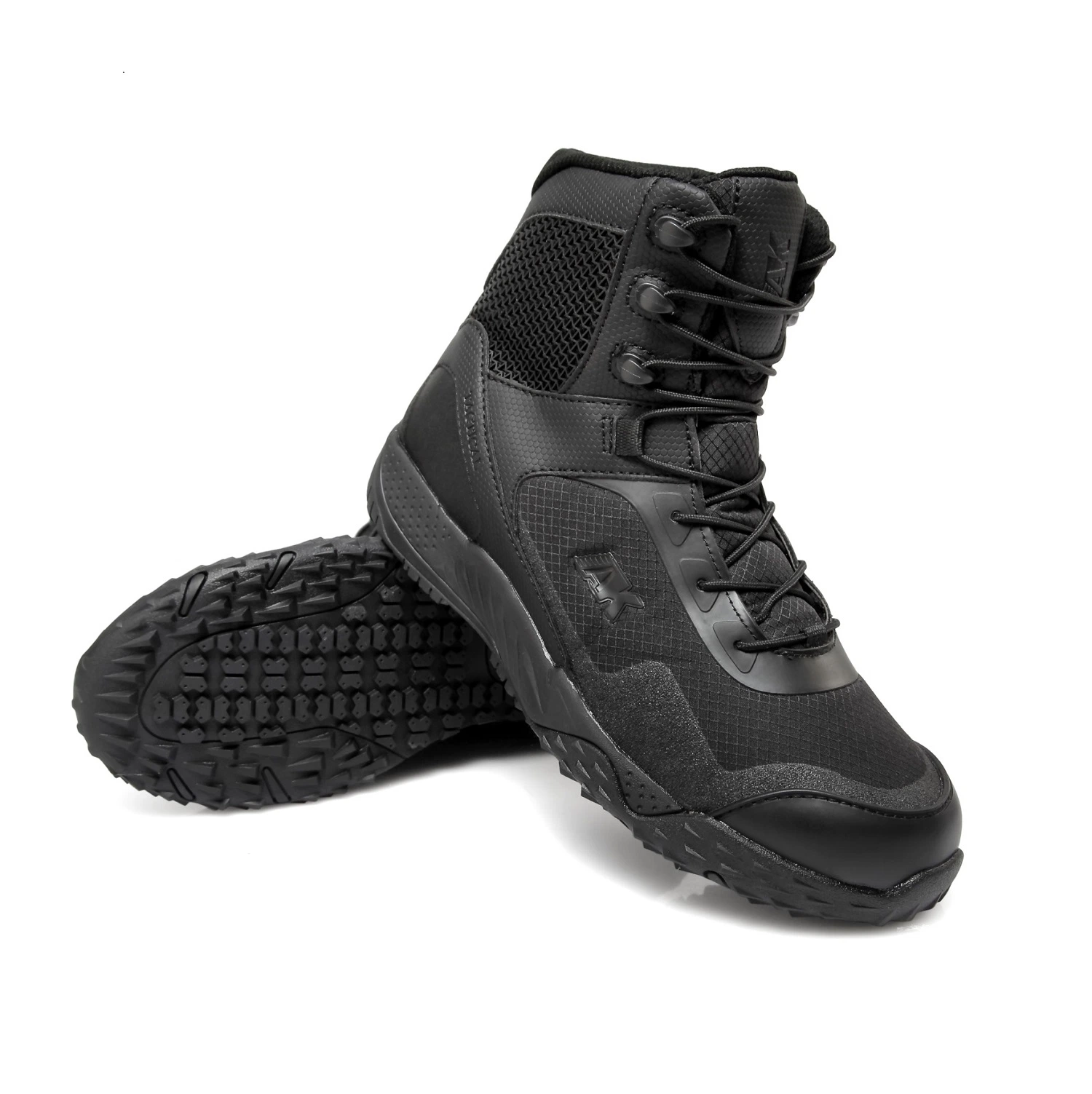 Black Tactical Boots with Light Weight and Breathable Material