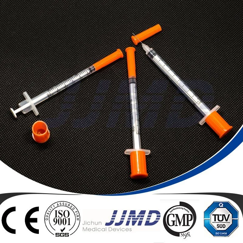 Disposable Medical Colored 0.3ml 31g 32g Needle Insulin Syringe with Fixed Needle