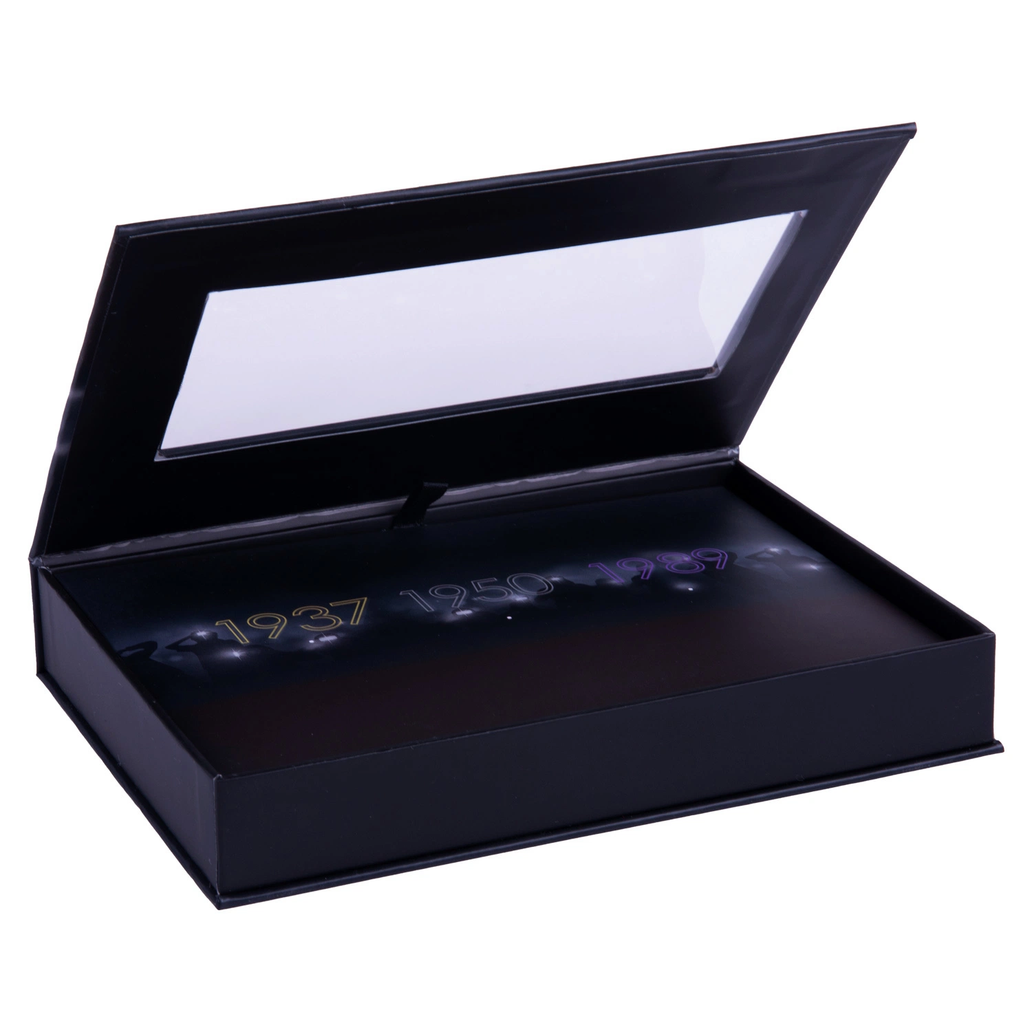 Caixa de oferta com cartão magnético preto e estampado personalizado Luxury para a pele Atacado com tampa magnética
