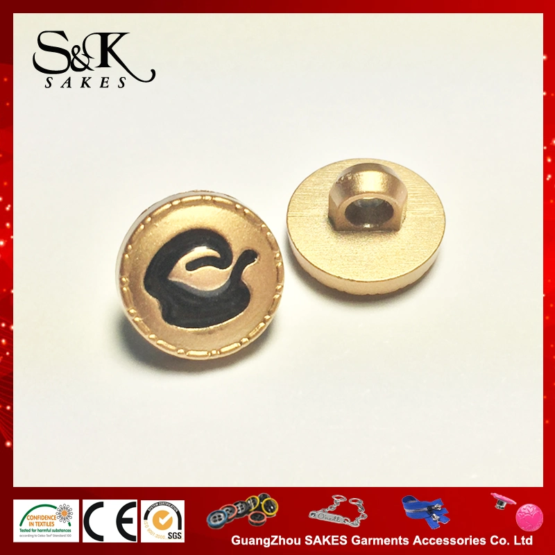 Gold Color Plastic ABS Button with Hook for Shirts