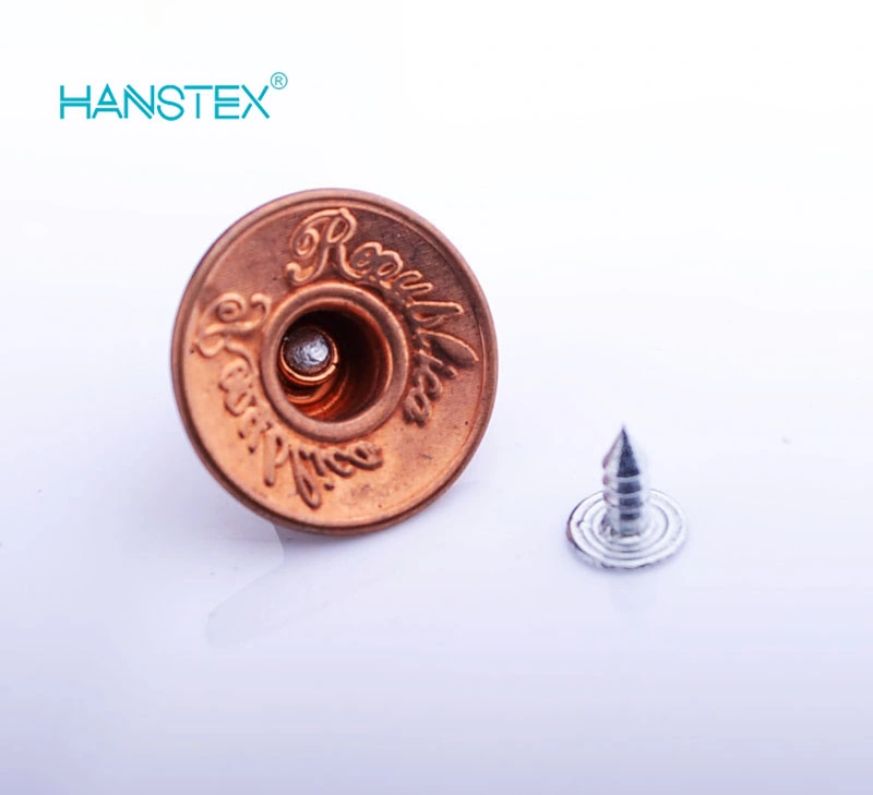 Hans Wholesale Custom Logo Beautiful Rose Gold Shank Jeans Button