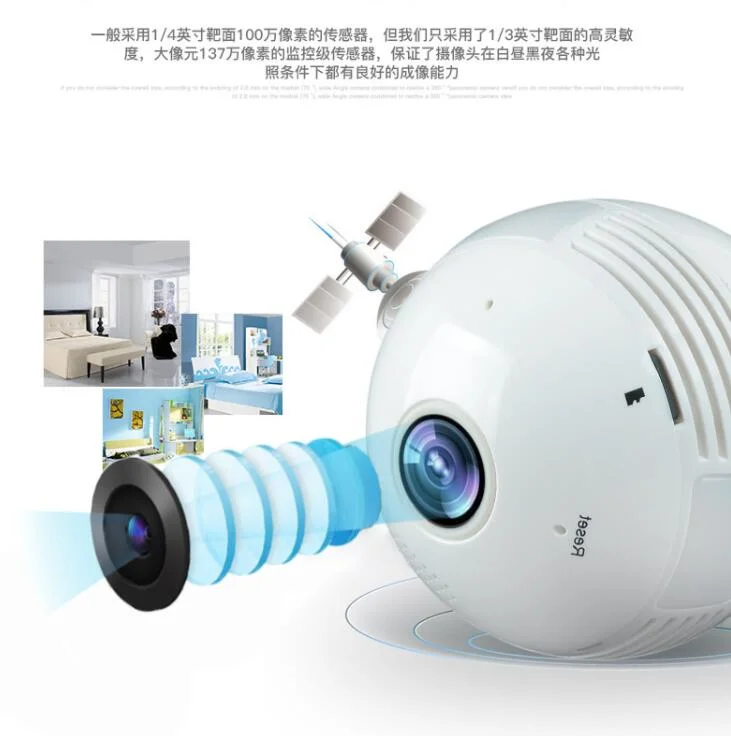 Indoor Wireless Camera Mobile Phone Remote Full Color High Definition 360 Degree Detection Monitor Smart Bulb Camera