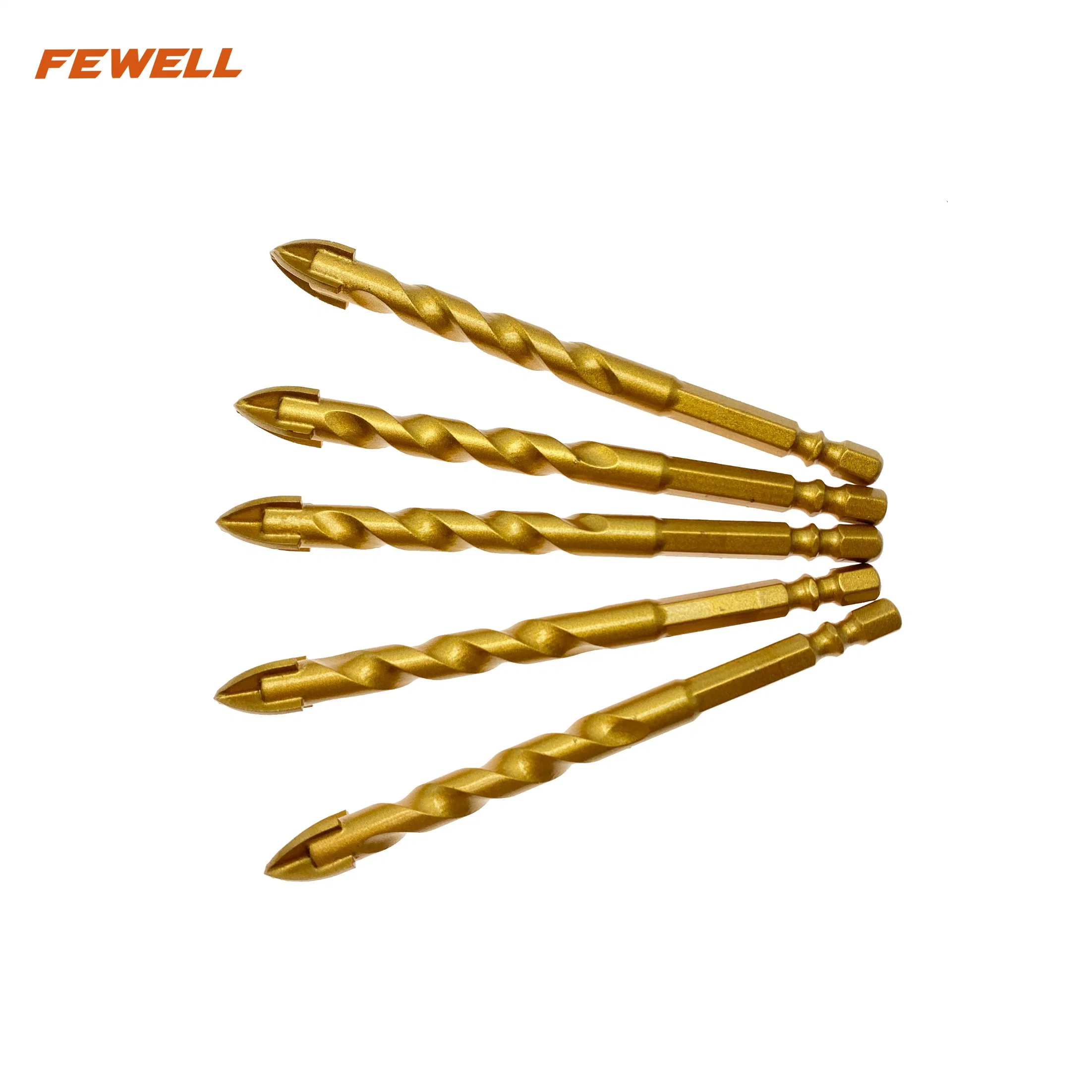 12mm Diameter Extension Spiral Hex Shank Cross Arrow Tip Spiral Glass Tile Drill Bit