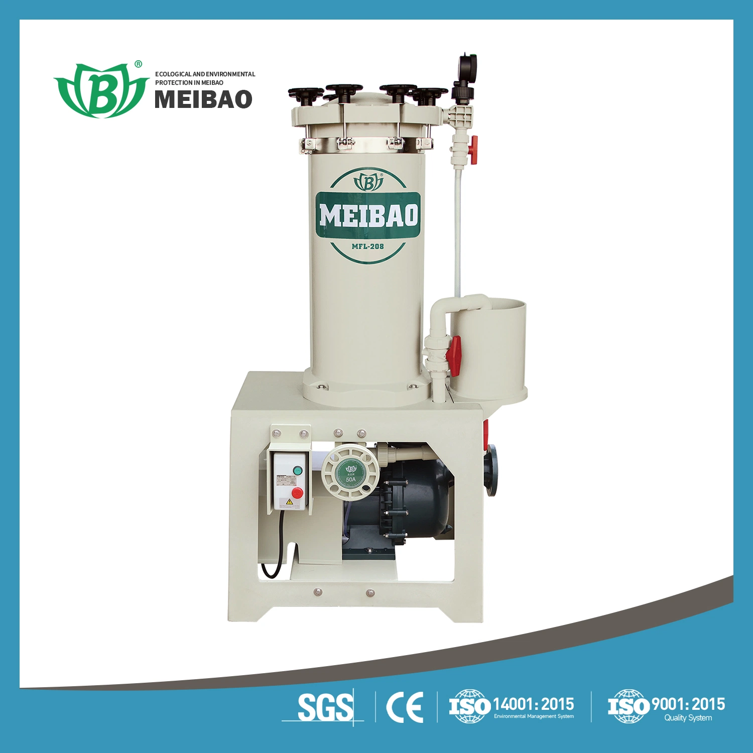 Environmental Protection Industry Acid Alkali Filter Liquid Filtration Machine with Pump