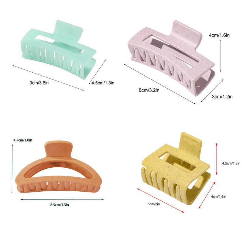 Wholesale/Supplier Frosted Square Hair Claw Woman Imported Hair Accessories Acrylic Jelly Matte Hair Claw Clips