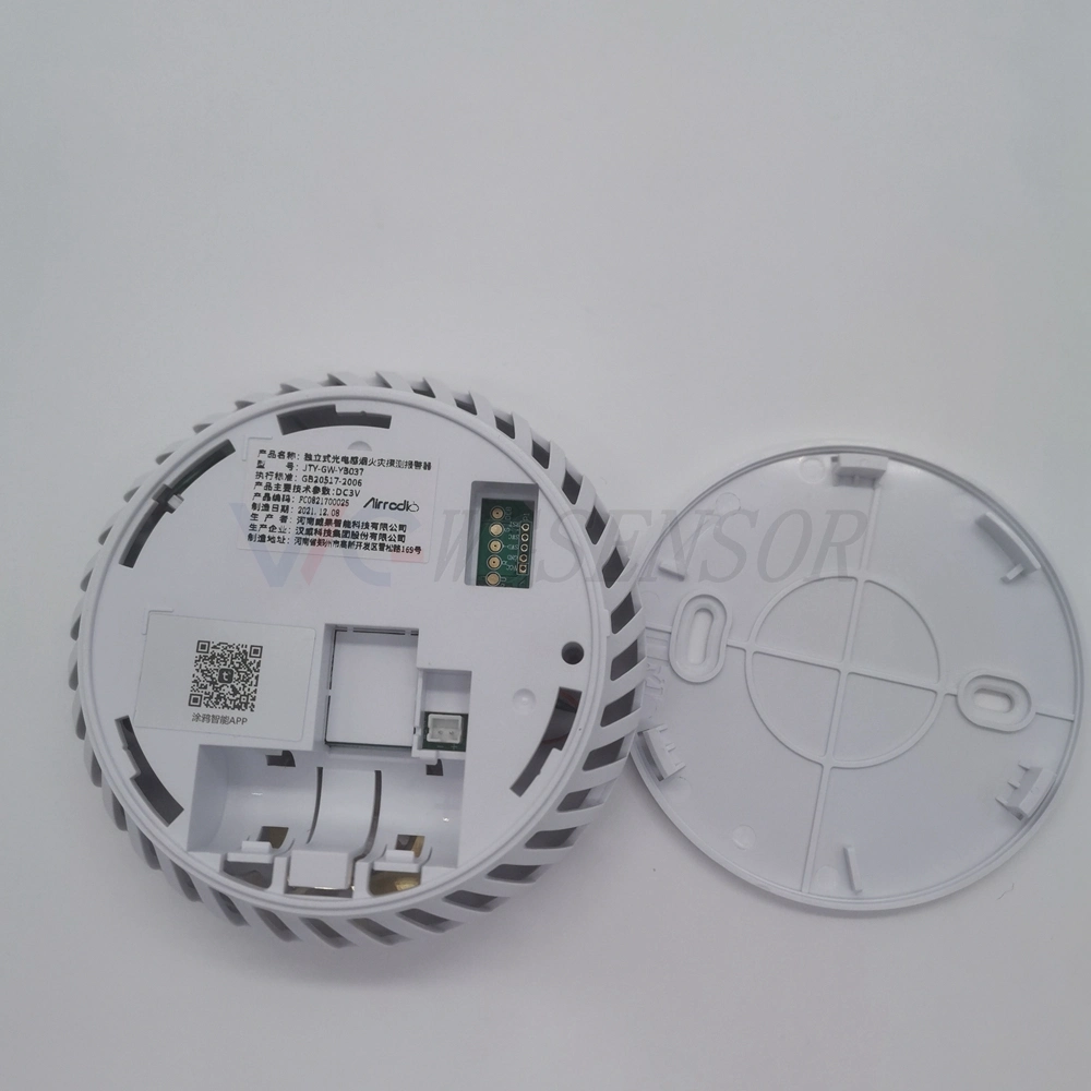 3V batería de litio WiFi Tuya alarma de humo Detector de gas