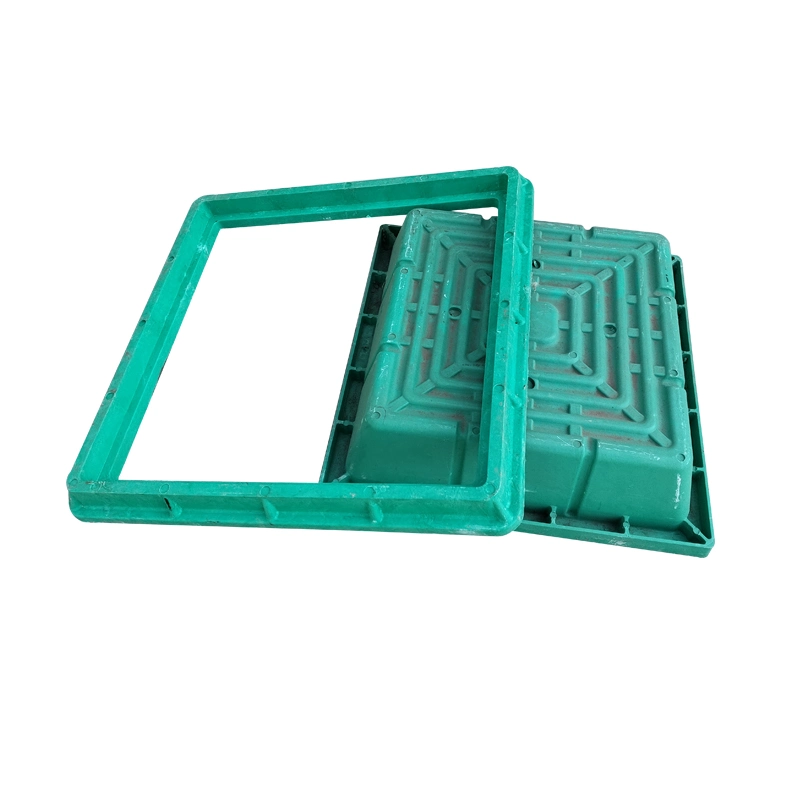 Composite Plastic Green Recessed Grass Lawn Manhole Cover with Frame for Tree Lawn Belt