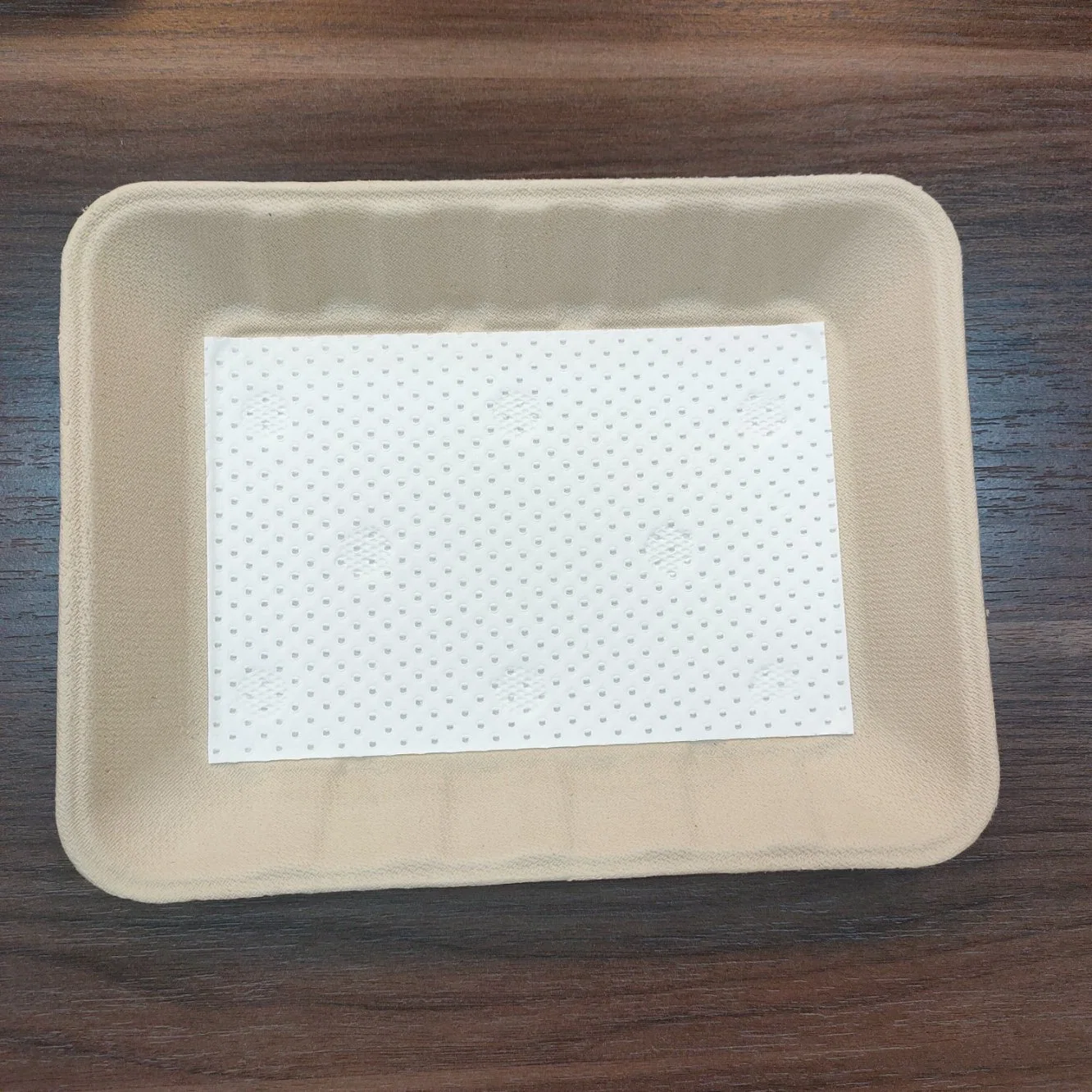 Paper Pulp Food Packaging Sugarcane Bagasse Biodegradable Supermarket Meat Vegetable Tray