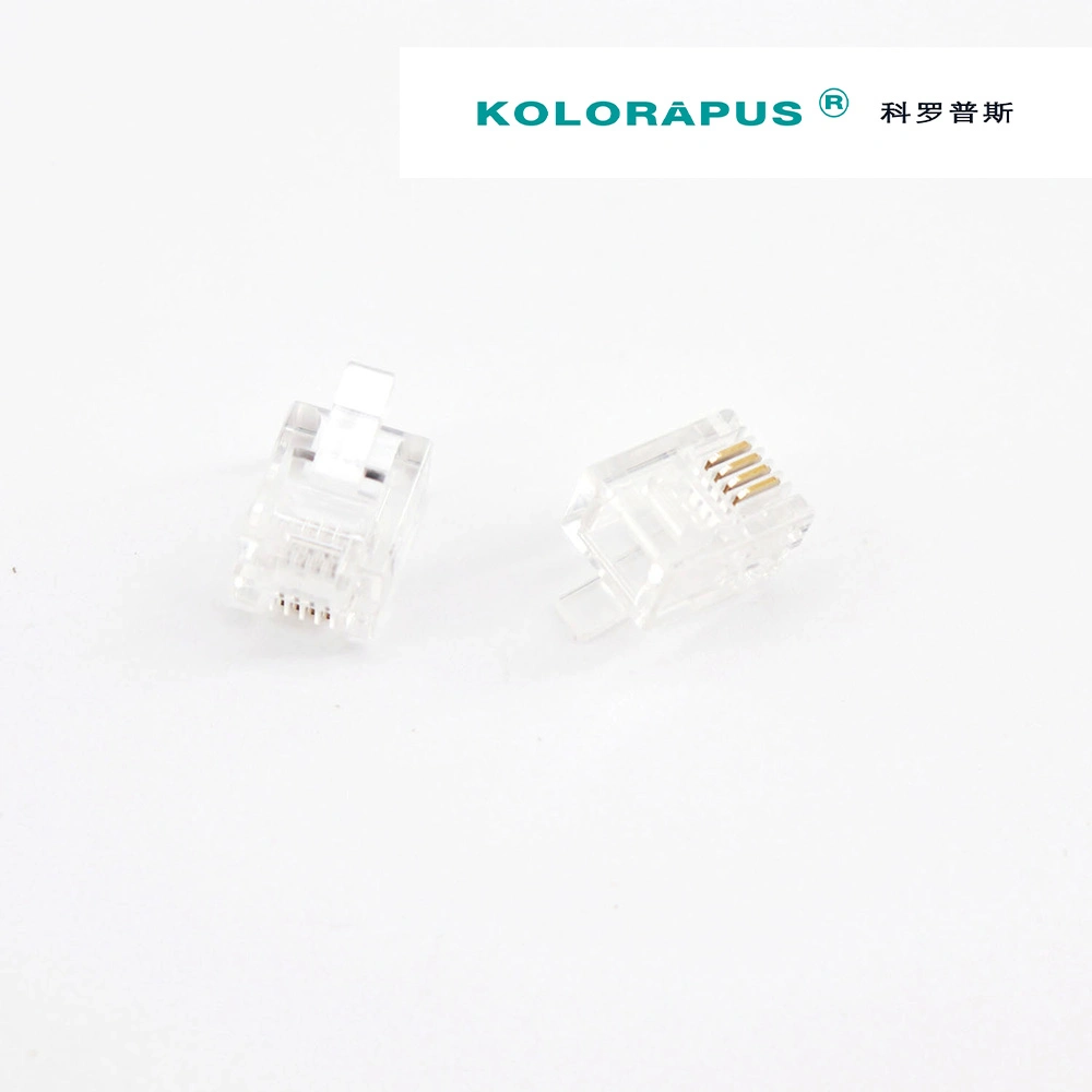 Kolorapus Four-Core Conector RJ11 Teléfono de la cabeza de cristal