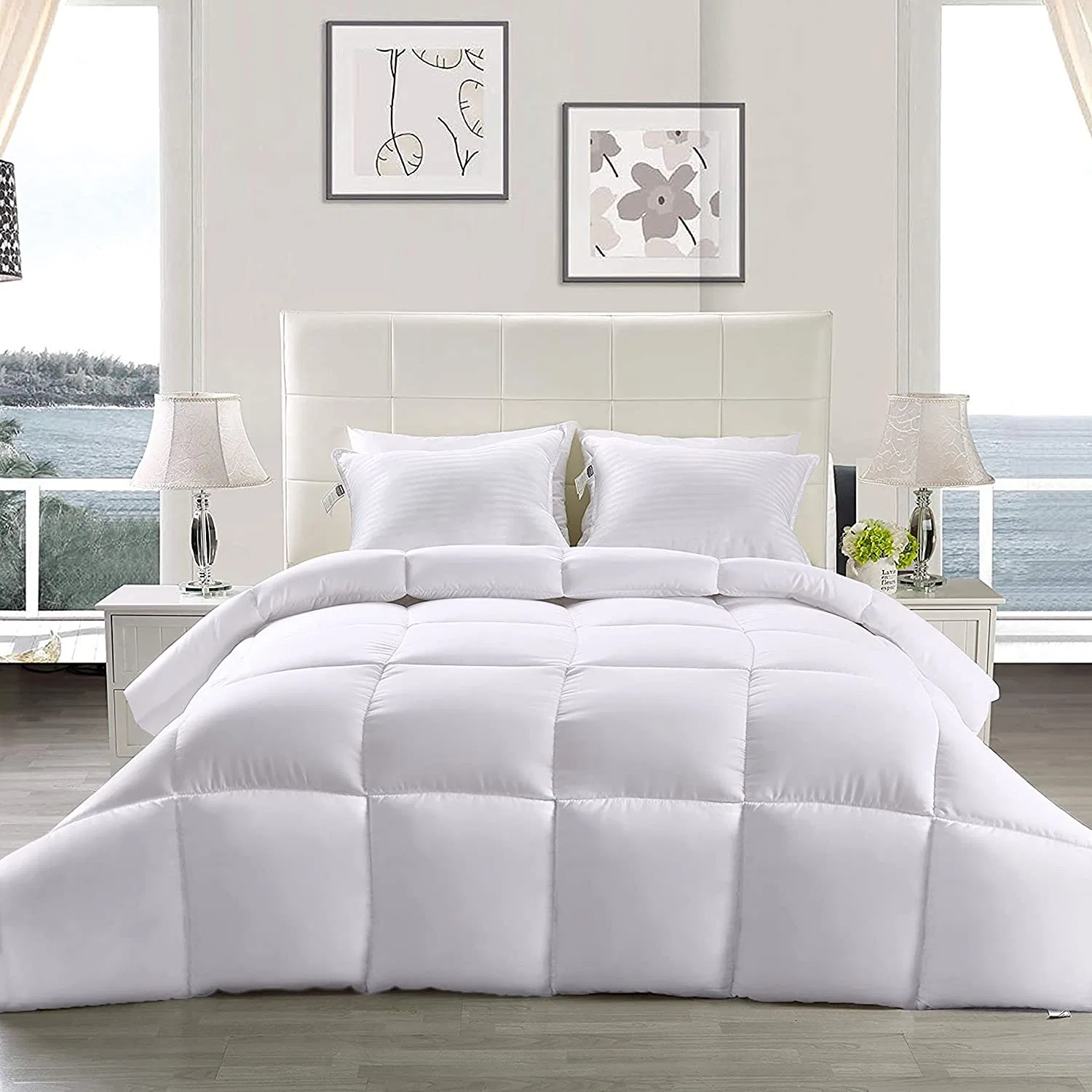 China Lieferant Customized Super Soft Großhandel/Lieferant Gebürstet Mikrofaser Queen Size Down Alternative Bettwäsche Polyester Hollow Fiber Filled White Hotel Sommer Steppdecke