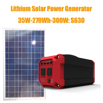 300W off-Grid Solar Generator Portable Solar Powerstation Built-in Lithium Battery