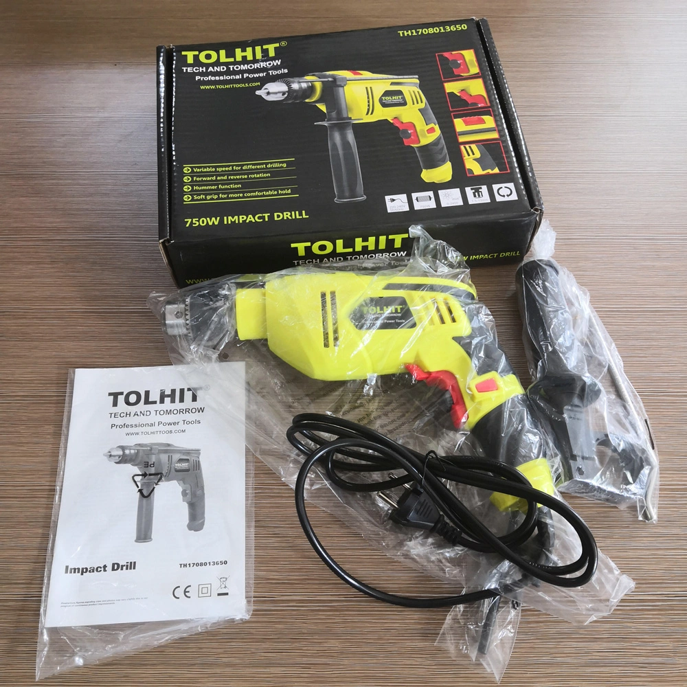 أدوات الطاقة ToHit Power Tools المورِّد 750 واط ماكينة ثقب يدوية كهربائية بقطر 13 مم