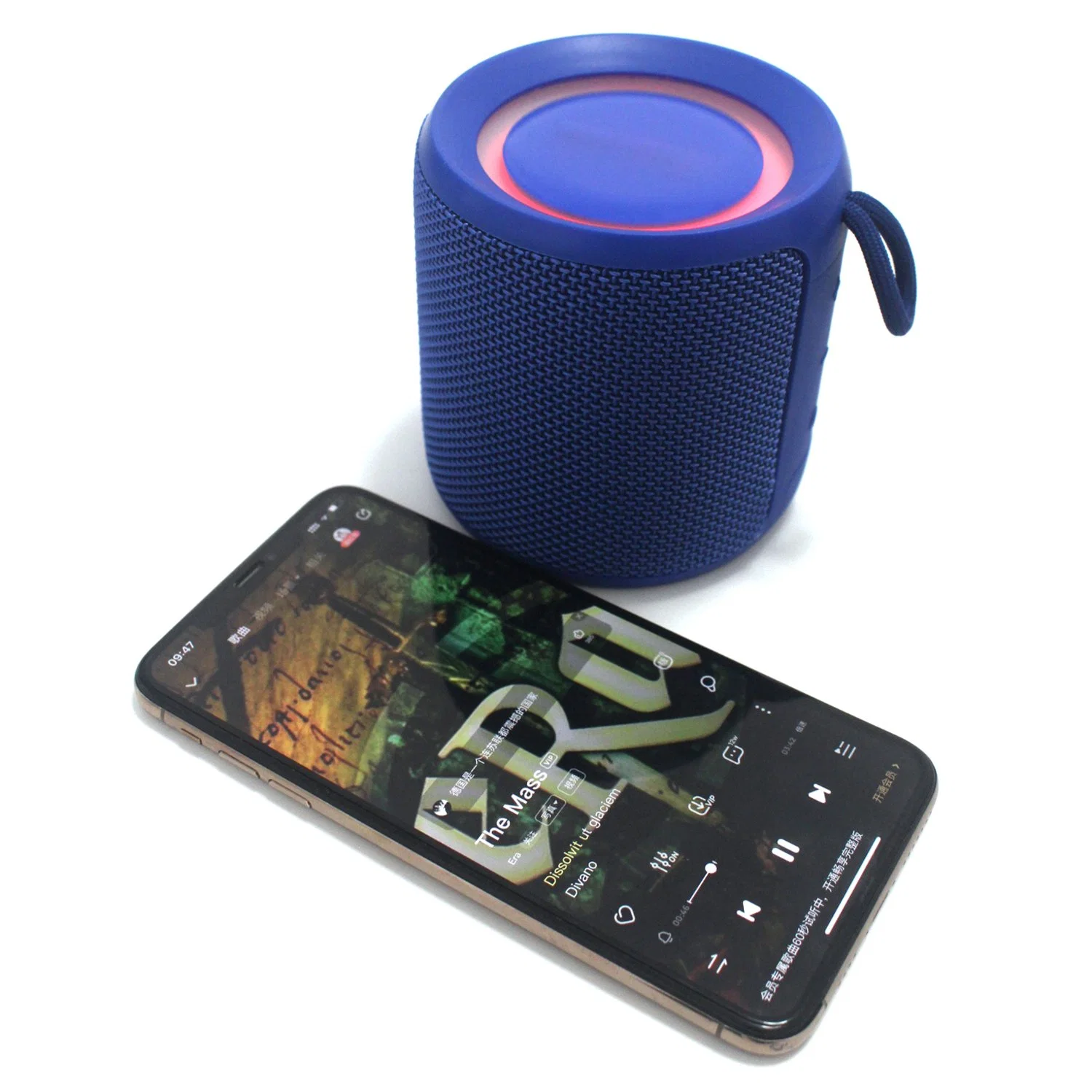 Aqua Beat Cylinder Carrying Loop Ipx6 Wireless LED Speaker