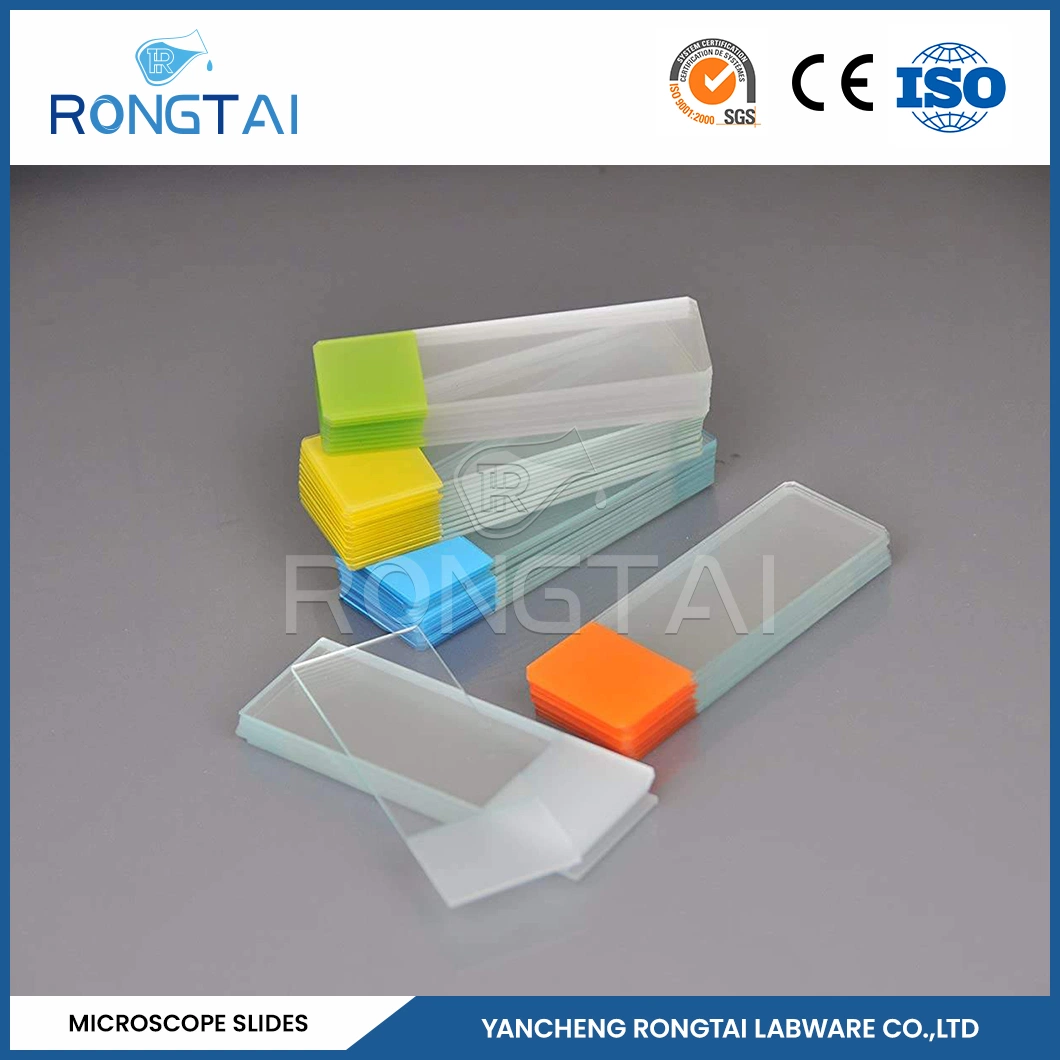 Los fabricantes de equipos de laboratorio químico Rongtai Portaobjetos esmerilados 7.107 China 7101 7102 7105 7109 7.107 diapositivas de vidrio esmerilado único