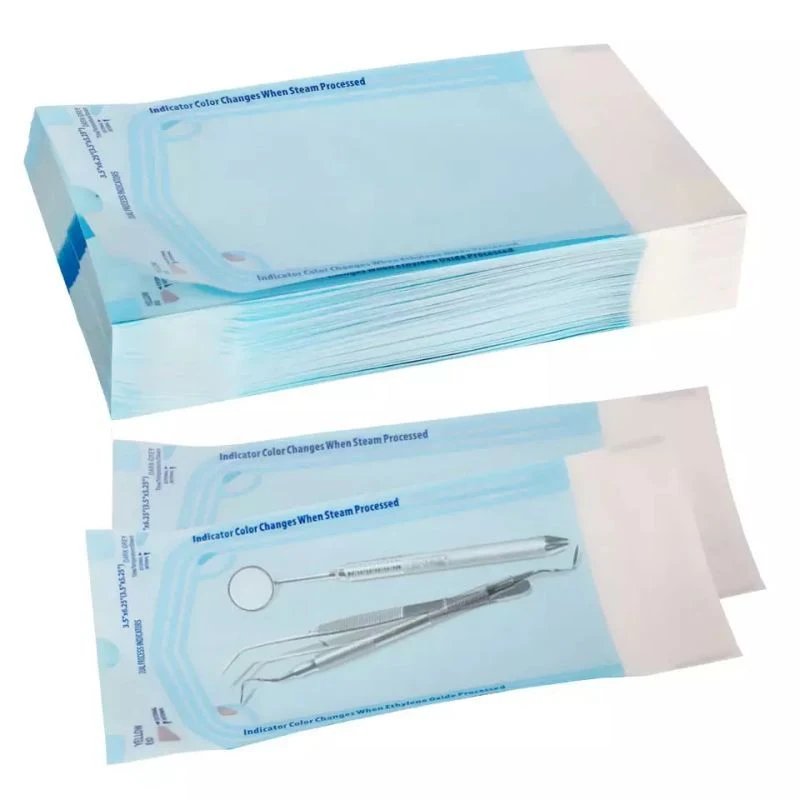 90*230mm Dental Pouch Medical Packing Steam Eo Autoclave Sterilization Flat Roll Bag