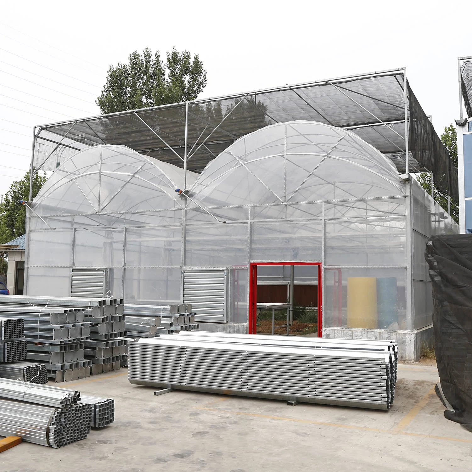 Steel Pipe Multi Span Agricultural Film Greenhouse for Flowers