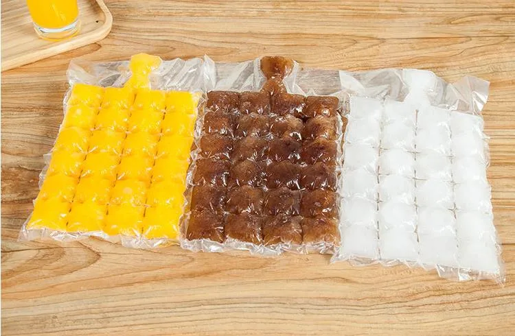 Disposable PE Material Ice Trays Self-Seal Faster Freezing Maker Ice Cube Bags