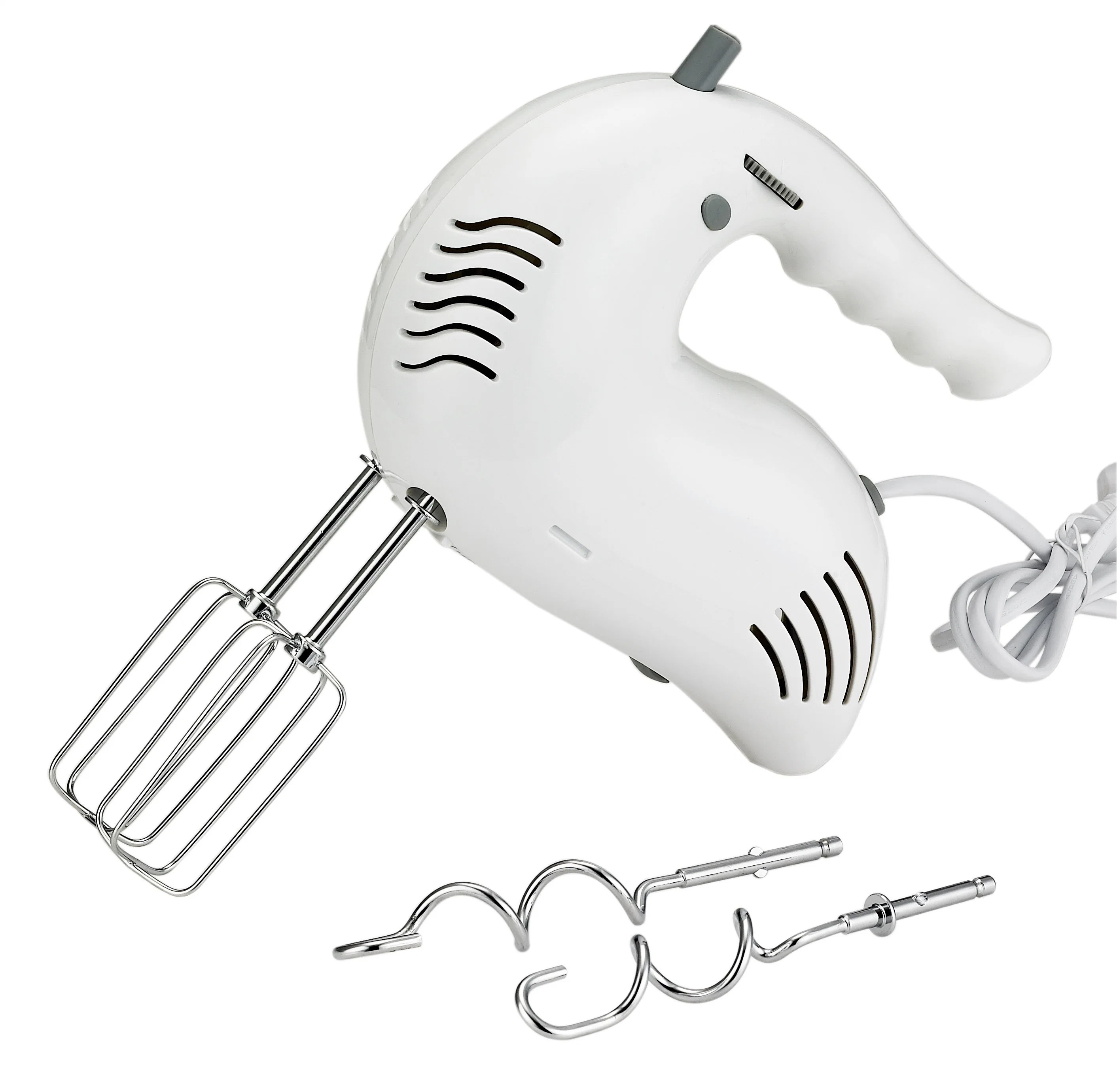 Kitchen Appliance Plastic Housing 5speeds Hand Mixer with Dough Hooks and Beaters