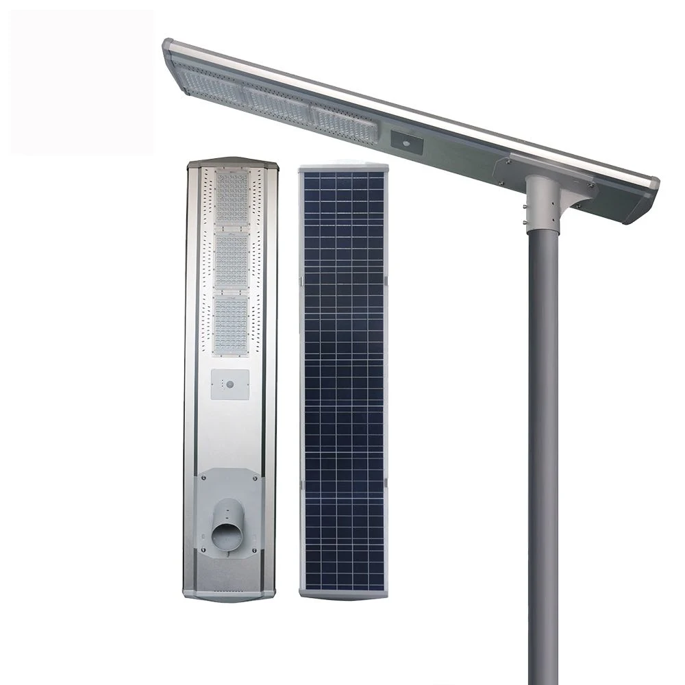 Mais de 24 anos todos de Fábrica em um8m 60W OEM Rua LED Solar Luz de Estrada de jardim com Sensor de movimento de microondas integrado a indução com câmara CCTV