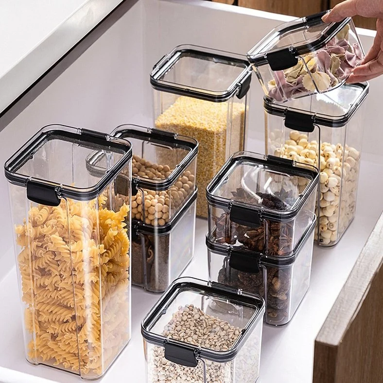 Kitchen BPA Free Plastic Clear Airtight Food Storage Container Set with Lid