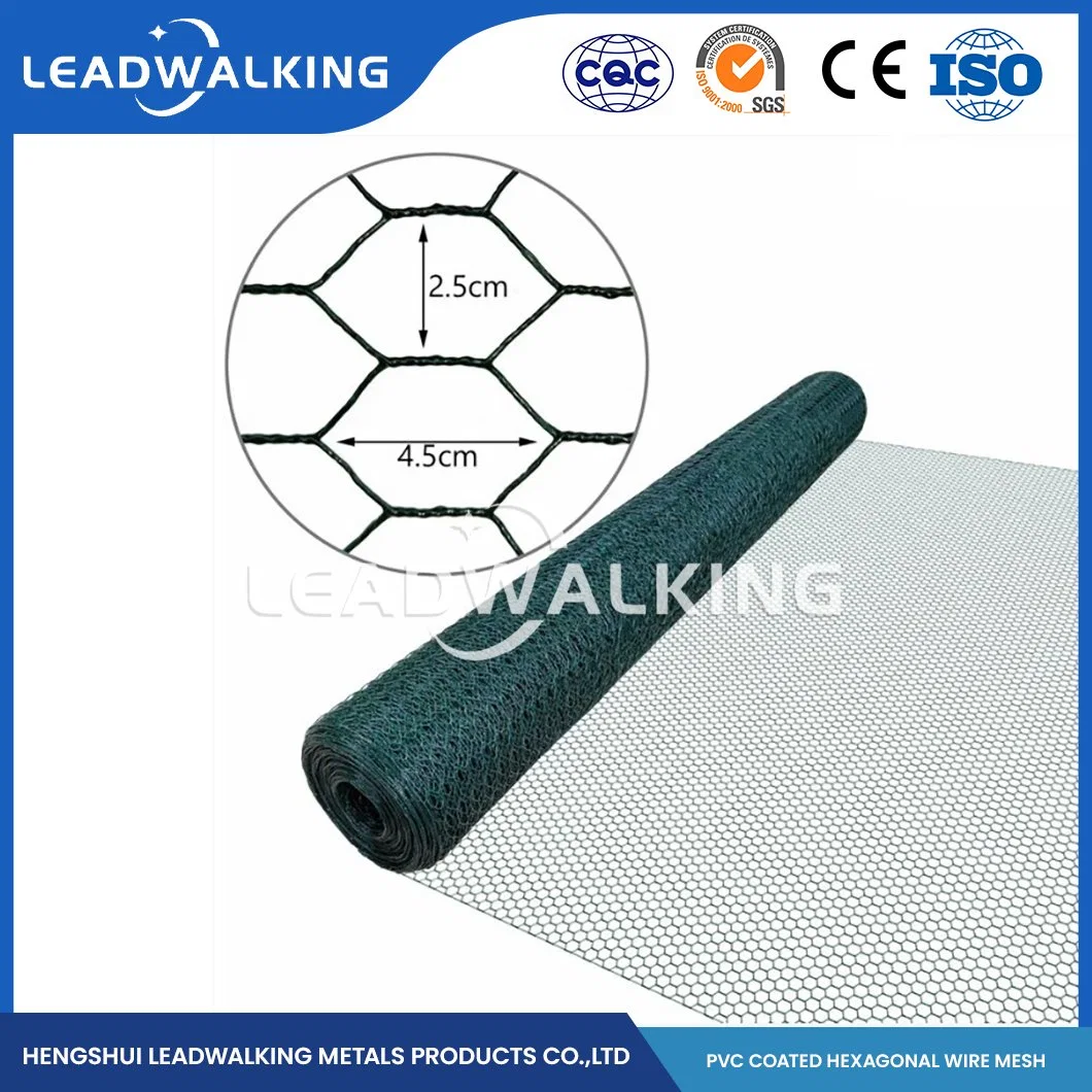 Leadwalking Stainless Steel Wire Material PVC Coated Screen Chicken Wire Manufacturing China 1.8cm*5/8 Inch China Anping Hexagonal Mesh Galvanized Wire