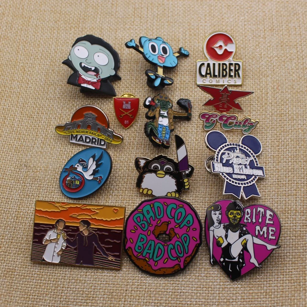 Wholesale Fashion Promotional Promotion Products Metal Craft Gifts Item Custom Soft Hard Enamel Metal Badges Lapel Pins Emblem Factory