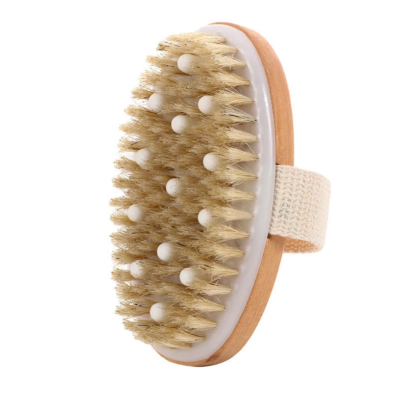 Eco-Friendly Wooden Back Bathing Brush Long Handle Microfiber Shower Body Cleaning Smooth Bath Brush