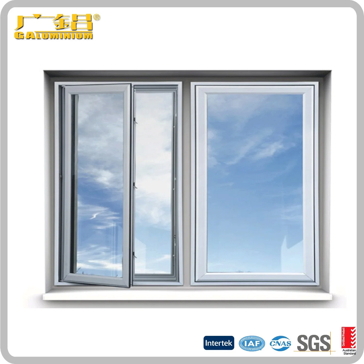 China Top Brand High quality/High cost performance  Aluminium Casement Window/Double or Single Leaf Window